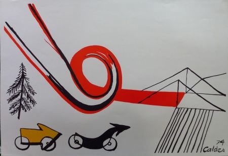 リトグラフ Calder - Les voitures
