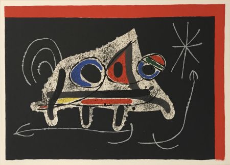 リトグラフ Miró - Lezard aux Plumes d'or (M.790)