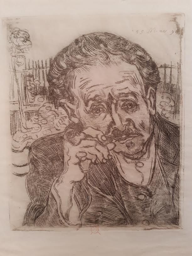 エッチング Van Gogh - L'homme a la pipe (Portrait du Docteur Gachet)