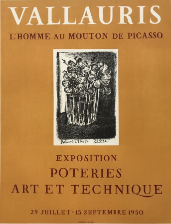 リトグラフ Picasso - L'Homme au Mouton de Picasso - Vallauris