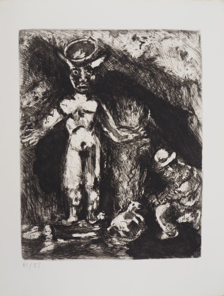 彫版 Chagall - L'homme et la statue (L'homme et l'idole de bois)