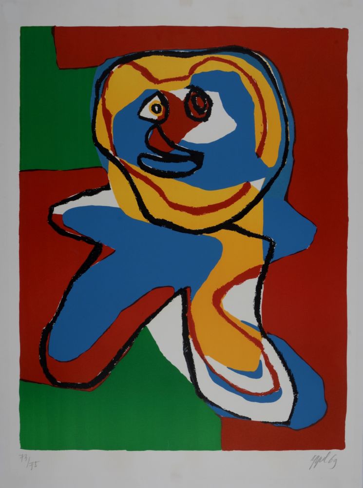 リトグラフ Appel - L'homme souriant, 1969 - Hand-signed