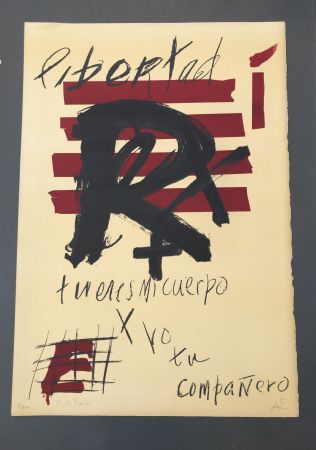 リトグラフ Tàpies - Libertad