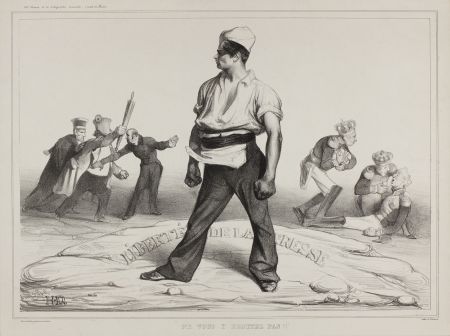 リトグラフ Daumier - Liberté de la Presse - Ne vous y frottez pas!