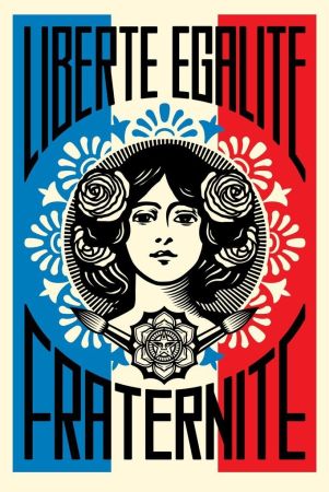 リトグラフ Fairey - Liberté Égalité Fraternité