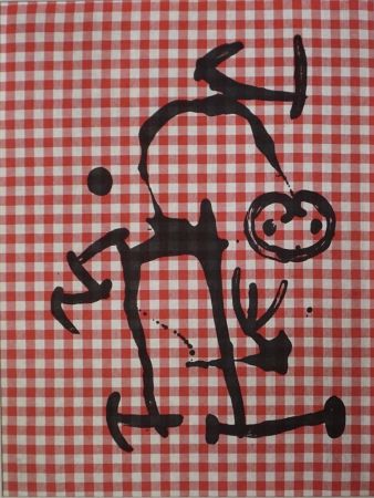 リトグラフ Miró - L'Illettré aux Carreaux Rouges