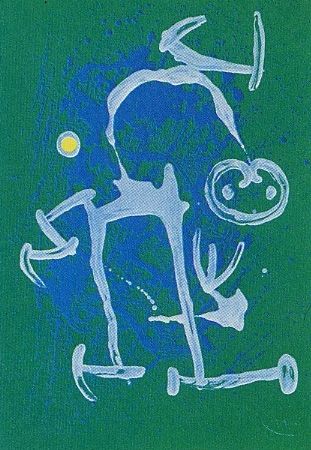 リトグラフ Miró - L'Illettré bleu & blanc