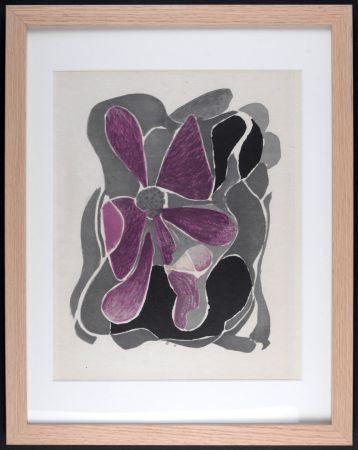リトグラフ Braque - L'Iris, 1963 - Framed