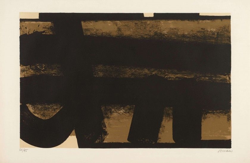 リトグラフ Soulages - Lithographie 35 – 1974