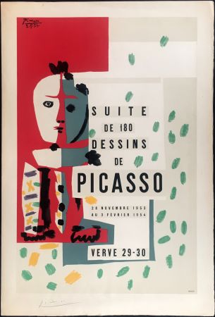 リトグラフ Picasso - LITHOGRAPHIE EN COULEURS SIGNÉE AU CRAYON POUR L' AFFICHE ORIGINALE VALLAURIS VERVE (1953).