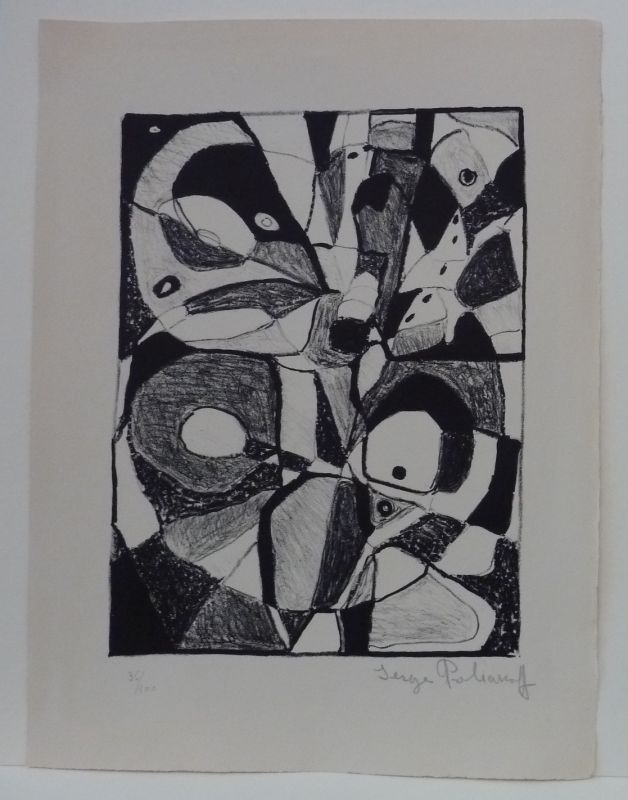 リトグラフ Poliakoff - Lithographie en noir n°1