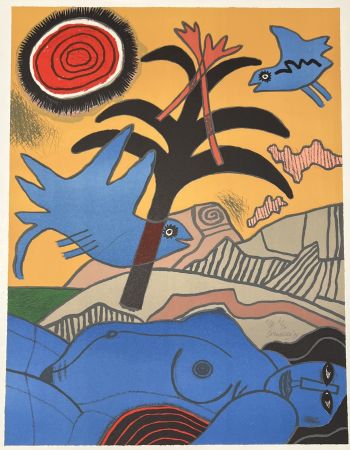 リトグラフ Corneille - Lithographie Le Palmier, 1993