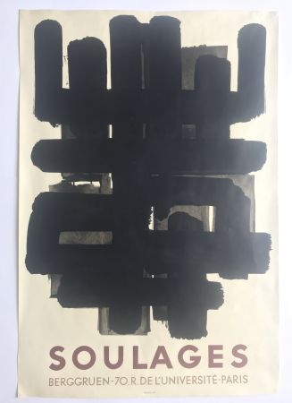 リトグラフ Soulages - Lithographie n°3 / Galerie Berggruen
