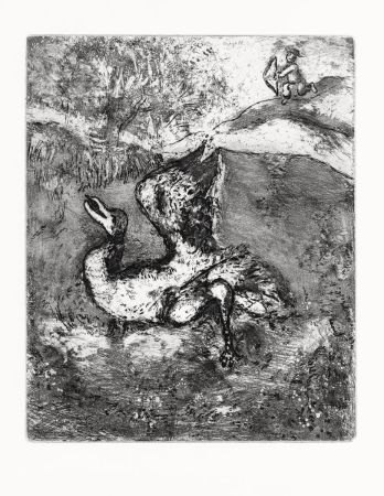 エッチング Chagall - L'Oiseau blessé d'une flèche