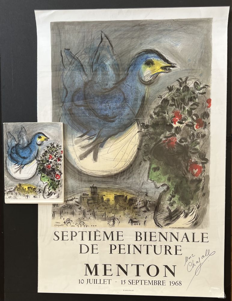 技術的なありません Chagall - L’Oiseau Bleu - Septieme Biennale De Peinture, Menton