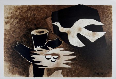 リトグラフ Braque - L'oiseau et son nid