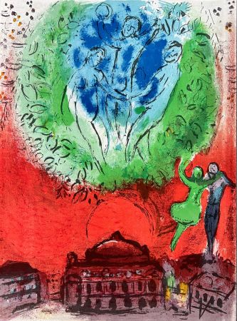 リトグラフ Chagall - L'Opéra de Paris