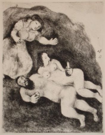 エッチングと　アクチアント Chagall - `Lot et ses Filles