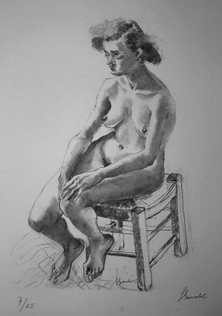 リトグラフ Bonabel - Louis-Ferdinand Céline - Nu Feminin - Female Nude - 1938
