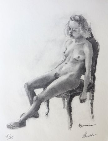 リトグラフ Bonabel - Louis-Ferdinand Céline - Nu Feminin - Teen Nude - 1938