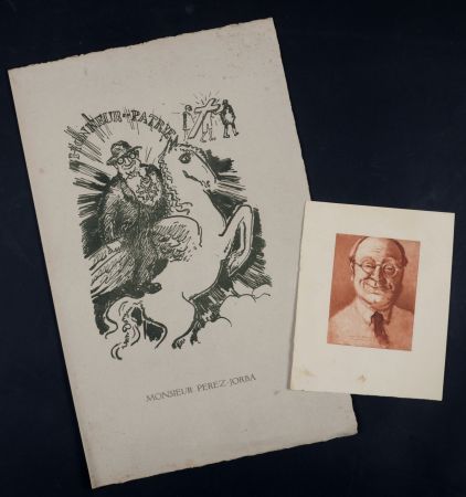 リトグラフ Van Dongen - Louis Jou : set of one menu and one lithograph