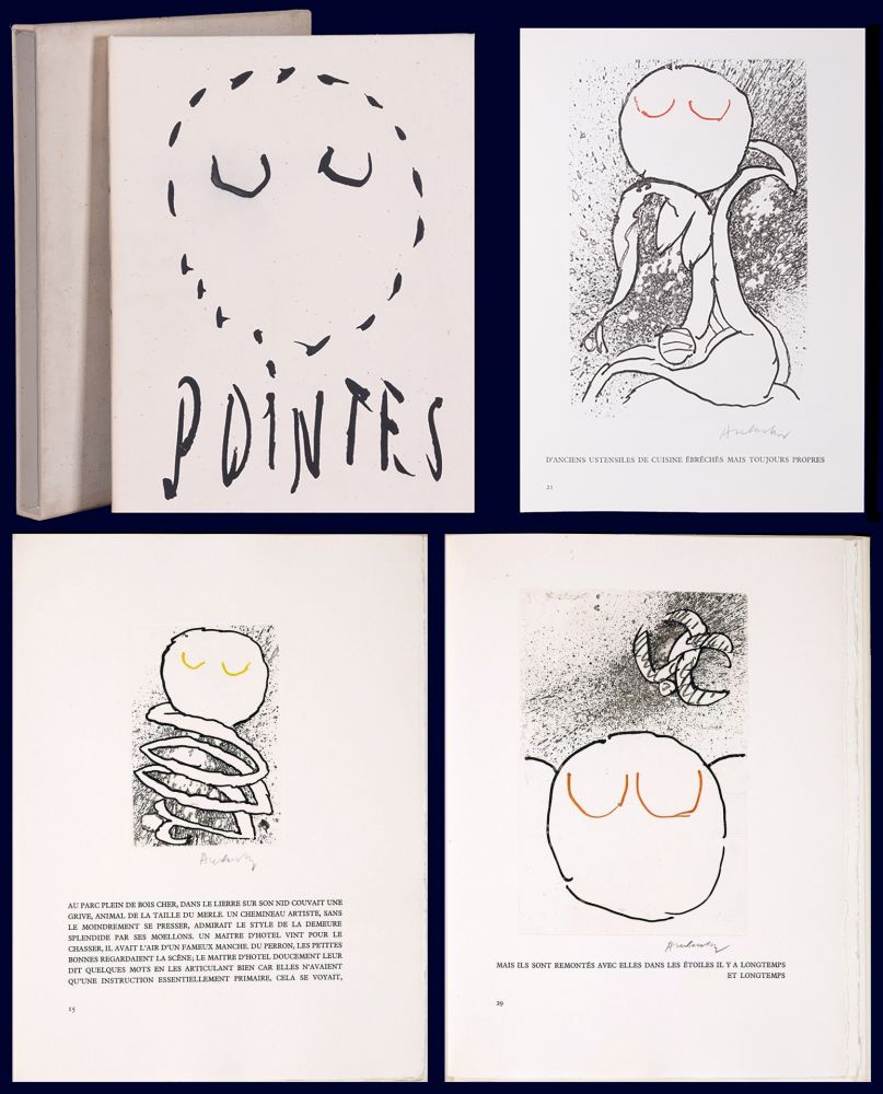 挿絵入り本 Alechinsky - Louis Scutenaire et Pierre ALechinsky : POINTES (17 gravures monogrammées) 1972.