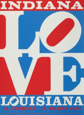 リトグラフ Indiana - Louisiana, LOVE Exhibition poster, 1972 