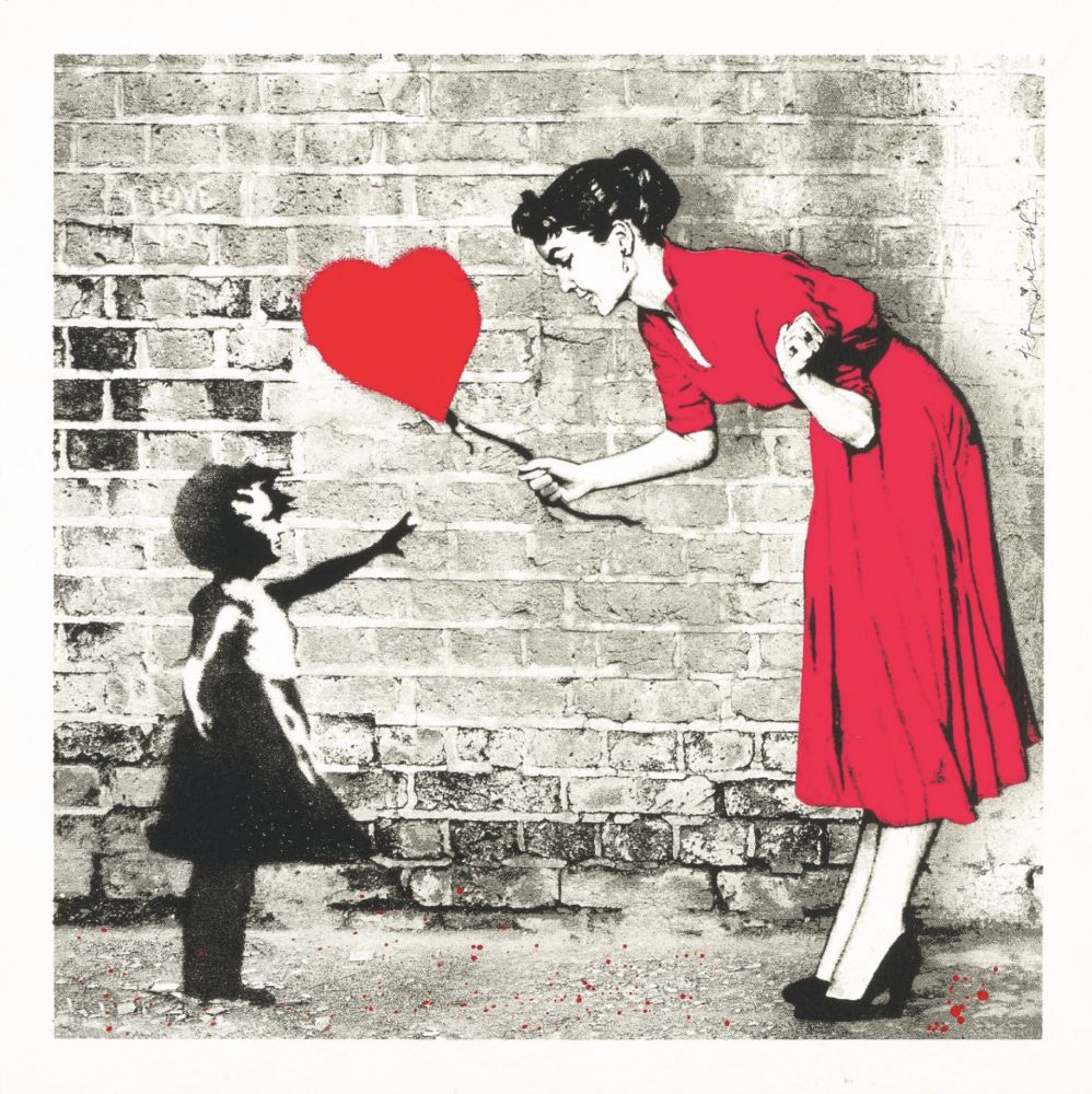 シルクスクリーン Mr Brainwash - Love Catcher (Red)