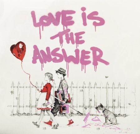 シルクスクリーン Mr Brainwash - Love is the Answer (Pink)