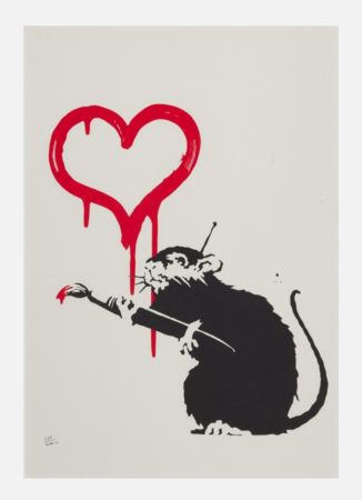 シルクスクリーン Banksy - Love Rat