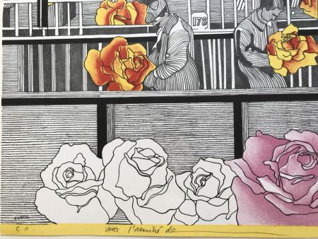 リトグラフ Cueco - L'usinage des roses