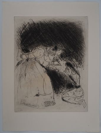 彫版 Chagall - L'éducation (La femme du gouverneur gronde sa fille)