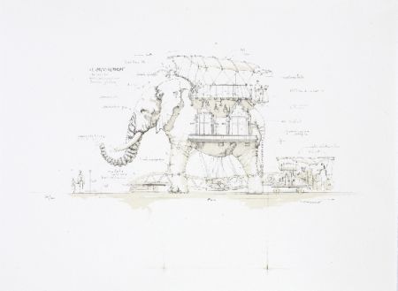 リトグラフ Delarozière - L'éléphant