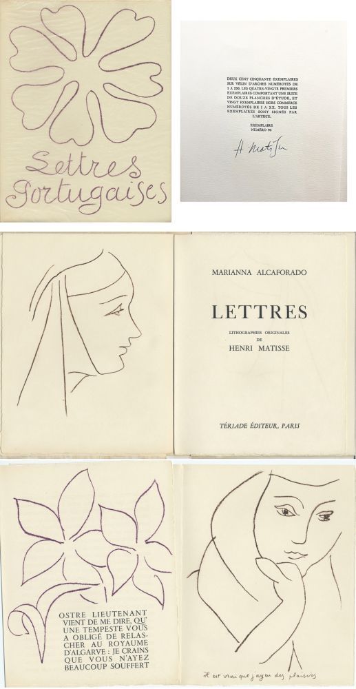 挿絵入り本 Matisse - M. Alacaforado : LETTRES PORTUGAISES. Lithographies originales de Henri Matisse (1946)