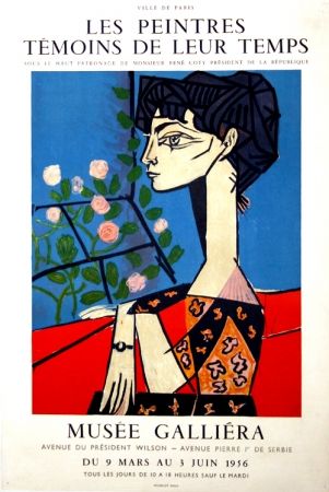 掲示 Picasso -  M  Jacqueline  Exposition les Peintres  Témoins de leur Temps  Musée Galiera