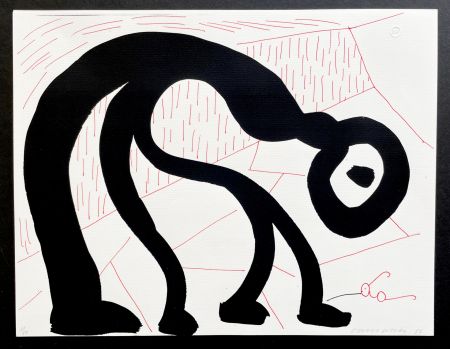 技術的なありません Hockney - Man Looking for his glasses, April 1986