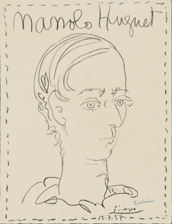 リトグラフ Picasso - Manolo Huguet
