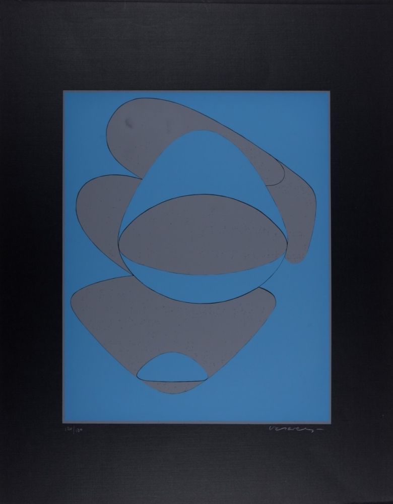 シルクスクリーン Vasarely - Mar Caribe