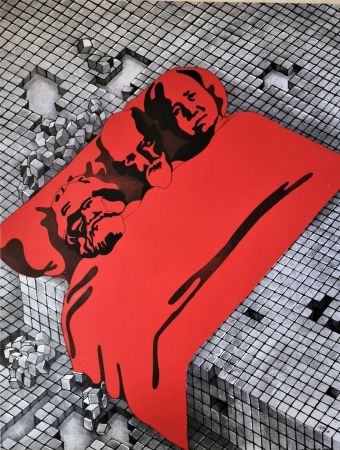 リトグラフ Cueco - Marx, Freud, Mao