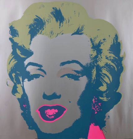 シルクスクリーン Warhol - Marylin (#A), c. 1980 - Very large silkscreen enhanced with silver ink