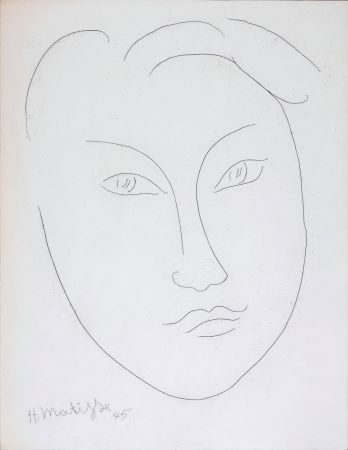エッチング Matisse - Masque de jeune garçon, 1946