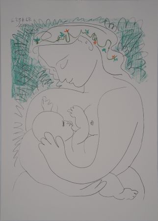 リトグラフ Picasso - Maternité, grand modèle