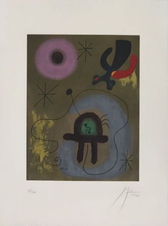 リトグラフ Miró - Mauve de la Lune 