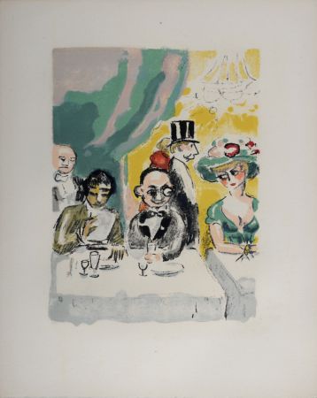 リトグラフ Van Dongen - Max invité par Manolo ou le griveleur malgré lui, 1949