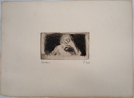 ポイントーセッシュ Luce - Maximilien LUCE  - Enfant à l'étude Vers 1890 - Gravure originale signée