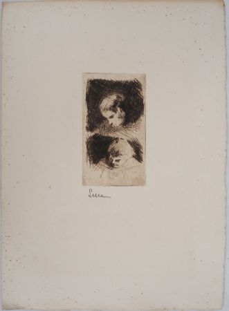 ポイントーセッシュ Luce - Maximilien LUCE - Etude d'un jeune enfant Vers 1890 - Gravure originale signée 