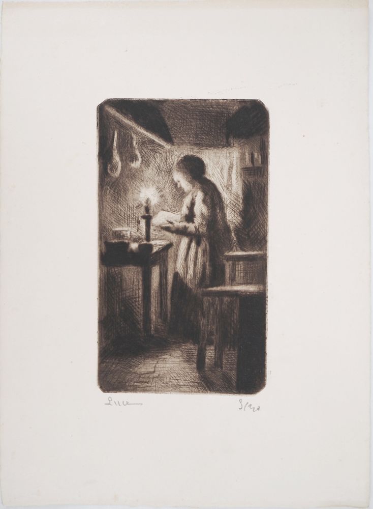 ポイントーセッシュ Luce - Maximilien LUCE - La cuisine (rue Cortot) Vers 1895 - Gravure originale signée