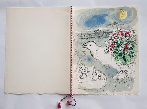 リトグラフ Chagall - Menu du Diner du 5 Janvier 1978