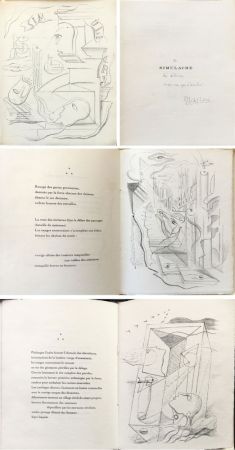 挿絵入り本 Masson - Michel Leiris : SIMULACRE. 7 lithographies originales. Ex. dédicacé (1925)