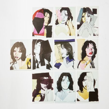 リトグラフ Warhol - Mick Jagger - Complete set of 10 offset color lithographs on cream wove paper